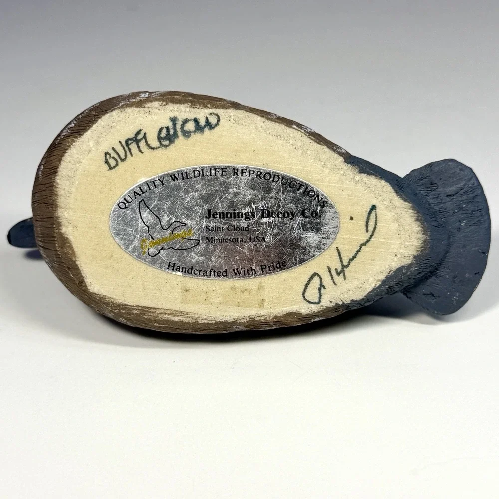 Jennings Decoy Co Bufflehead Duck Miniature Decoy Hand Painted Signed 4.5